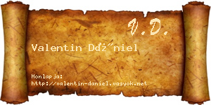 Valentin Dániel névjegykártya